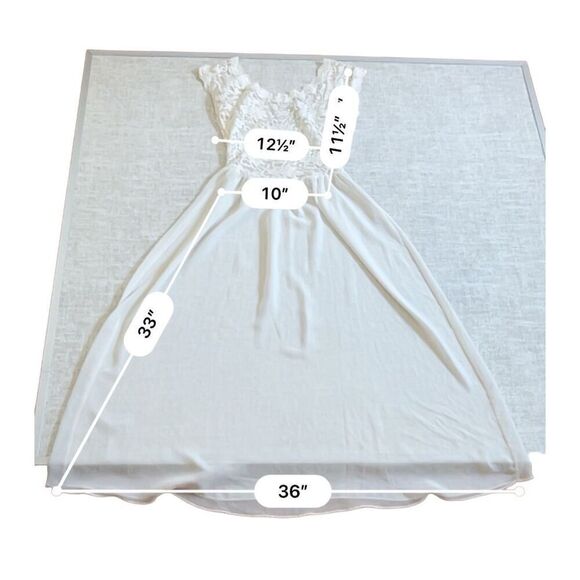 90’ Vintage Victoria's Secret Maxi Dress Nightgown Ivory Floral Lace Plunge Back - Picture 10 of 10